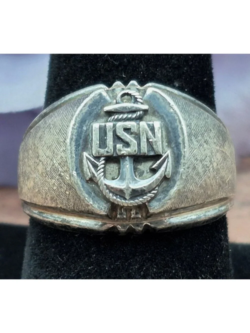 Vintage Dee Bee USN Navy Ring Sterling Silver 12.7g Size 10 Anchor Military